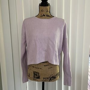 PacSun LA Hearts Lavender Purple Cropped Knit Sweater, Size XS